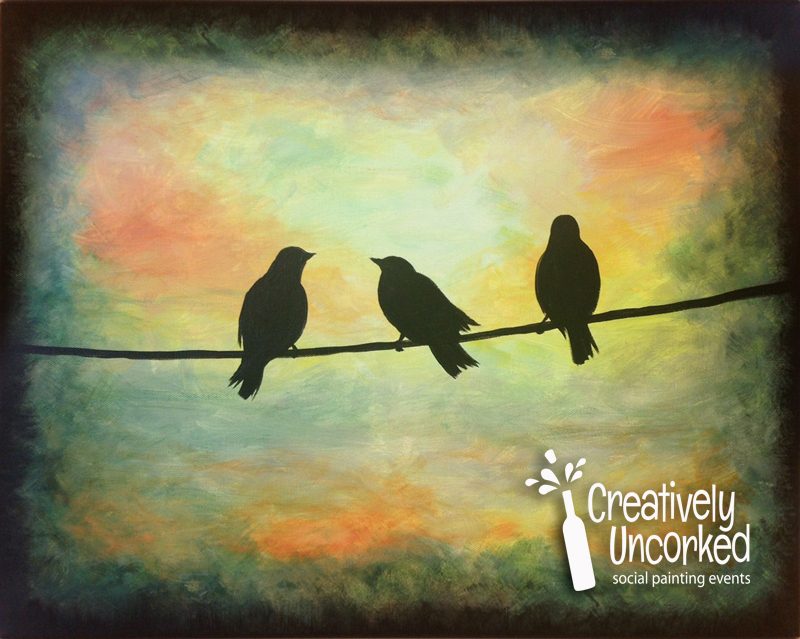 800x639 Private Party For Brianna Chose - Three Little Birds Painting