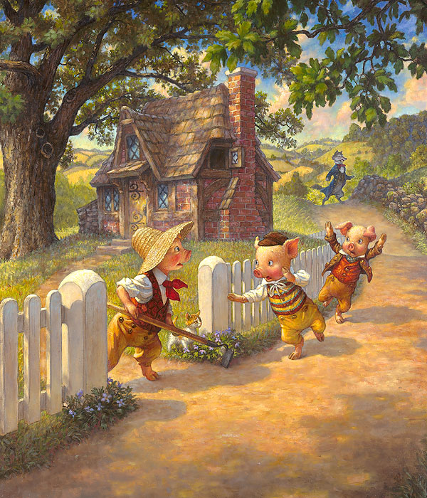 600x700 Scott Gustafson - Three Little Pigs Painting