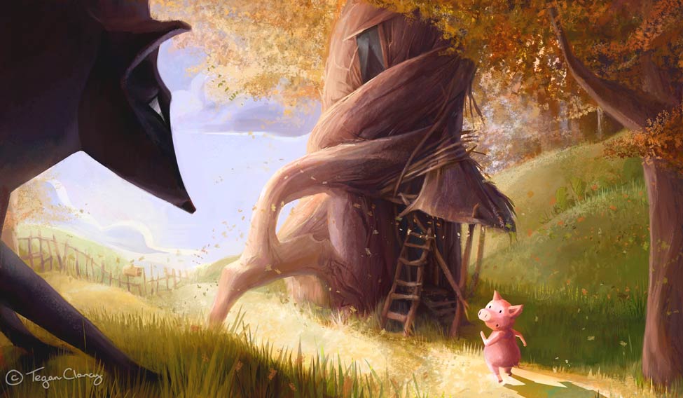 975x568 Tegan Clancy The 3 Little Pigs - Three Little Pigs Painting