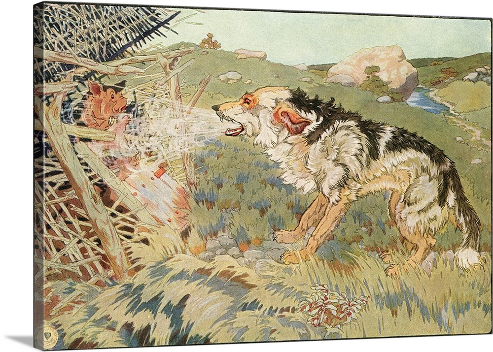 1000x715 The Three Little Pigs Wall Art, Canvas Prints, Framed Prints, Wall - Three Little Pigs Painting