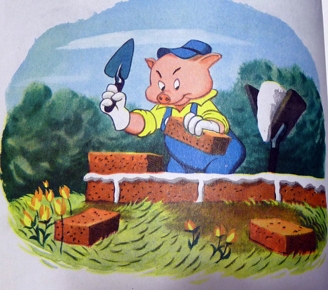 1080x955 The Three Little Propagandists Watch Me Paint - Three Little Pigs Painting