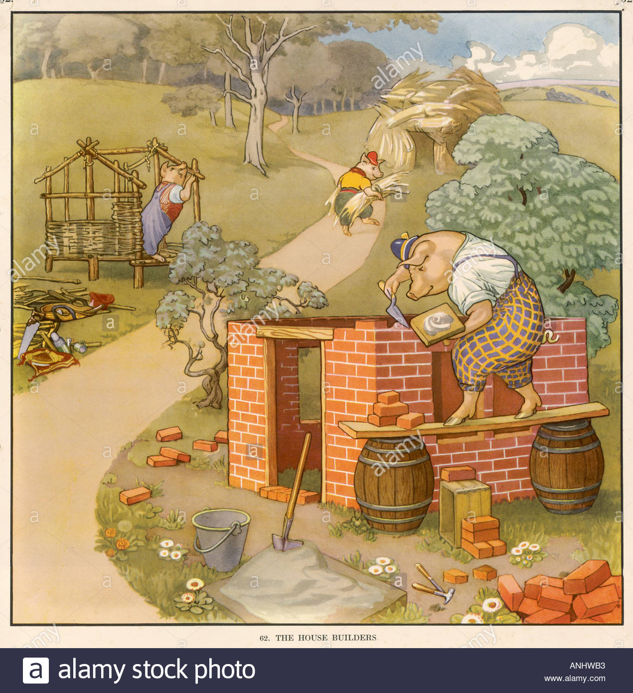 1270x1390 Three Little Pigs Stock Photo 5072306 - Three Little Pigs Painting