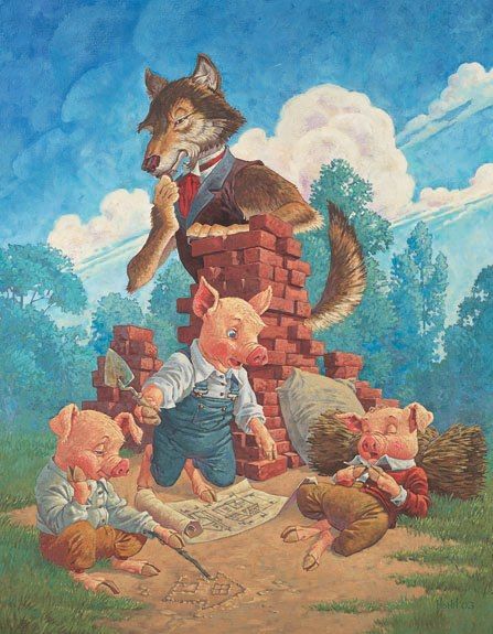 447x575 Pin By Charlotte Kempe On Mix D - Three Little Pigs Painting