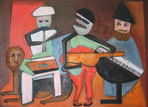 500x360 Musicians Series - Three Musicians Painting