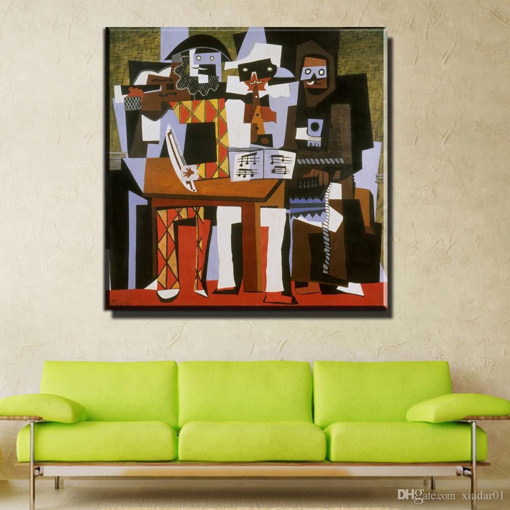 1000x1000 2018 Zz1019 Three Musicians Pablo Picasso Canvas Oil Art Painting - Three Musicians Painting