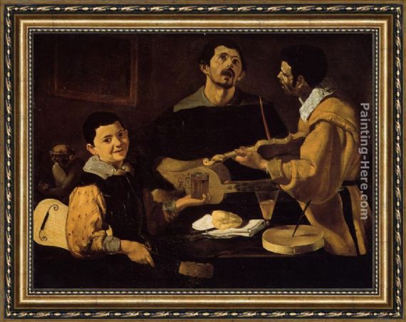 570x452 Diego Rodriguez De Silva Velazquez Three Musicians Framed Painting - Three Musicians Painting