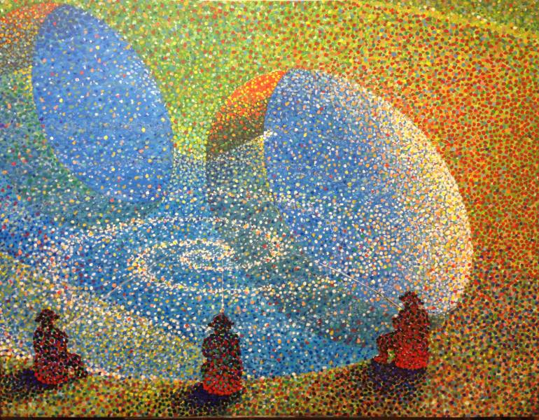 770x600 Saatchi Art Three Fishermen Painting By Cveto Vidovic - Three Painting