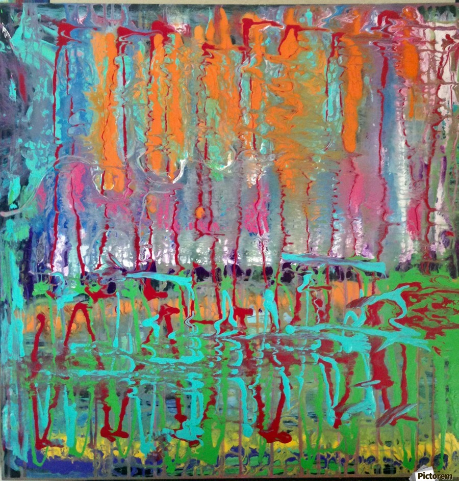 900x944 Three Ring Circus A Colorful Abstract Painting - Three Painting