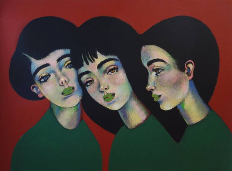 770x568 Saatchi Art Three Sisters Painting By Natasha Lyapkina - Three Sisters Painting
