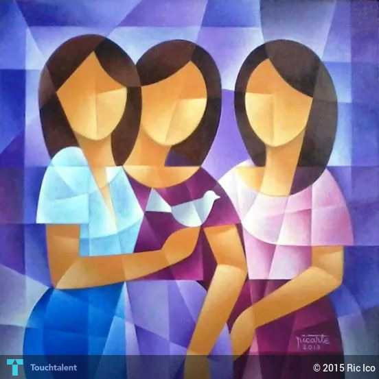 552x553 Three Sisters Touchtalent - Three Sisters Painting
