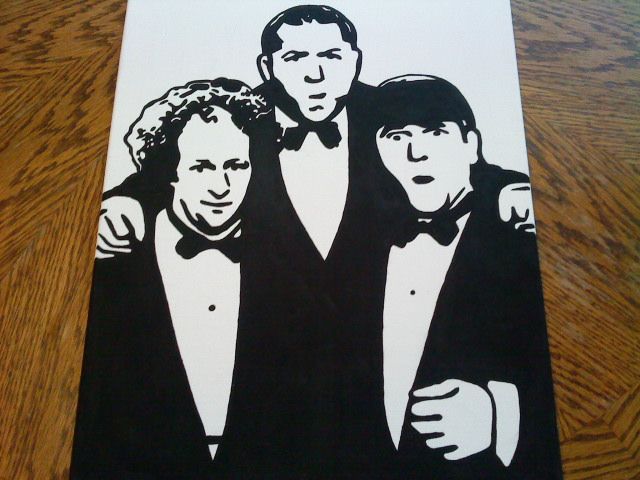 640x480 The Three Stooges A Painting For My Dad My Paintings Amp Artwork - Three Stooges Painting