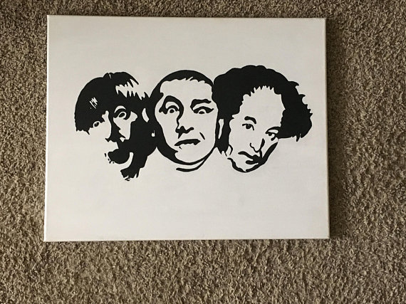 570x427 The Three Stooges Acrylic Contrast Painting 16 X 20 - Three Stooges Painting