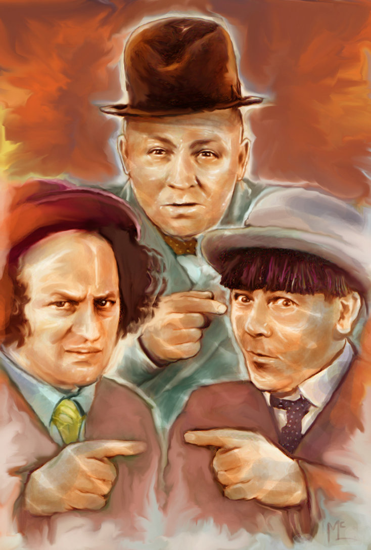 734x1087 Three Stooges By Jamespetermcdermott - Three Stooges Painting
