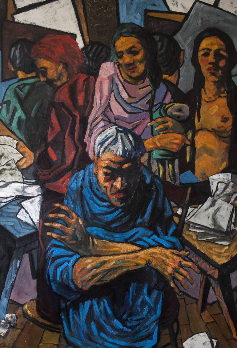 770x1131 Saatchi Art The Man And His Three Women Painting By Harutyun - Three Women Painting