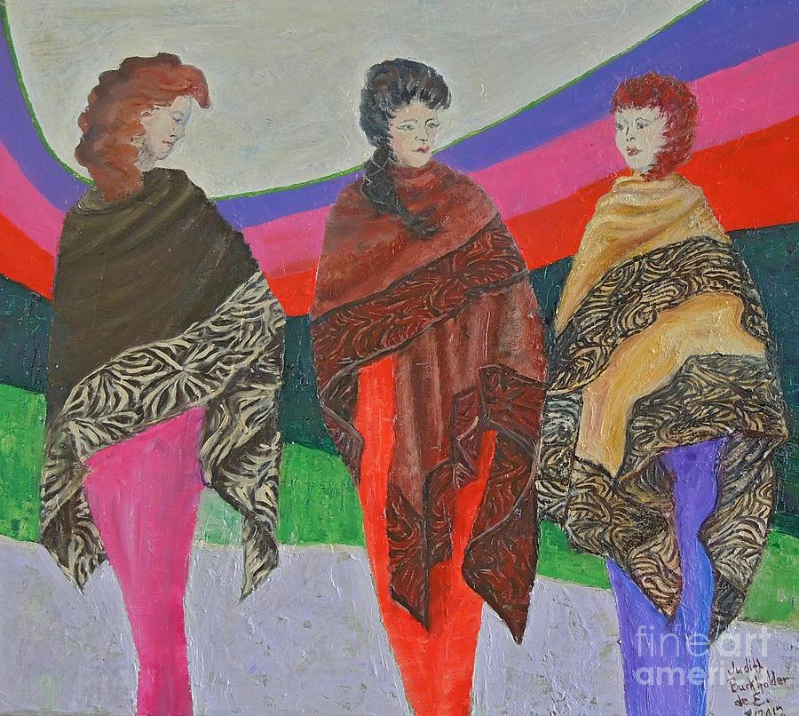 900x806 Three Women Painting By Judith Espinoza - Three Women Painting