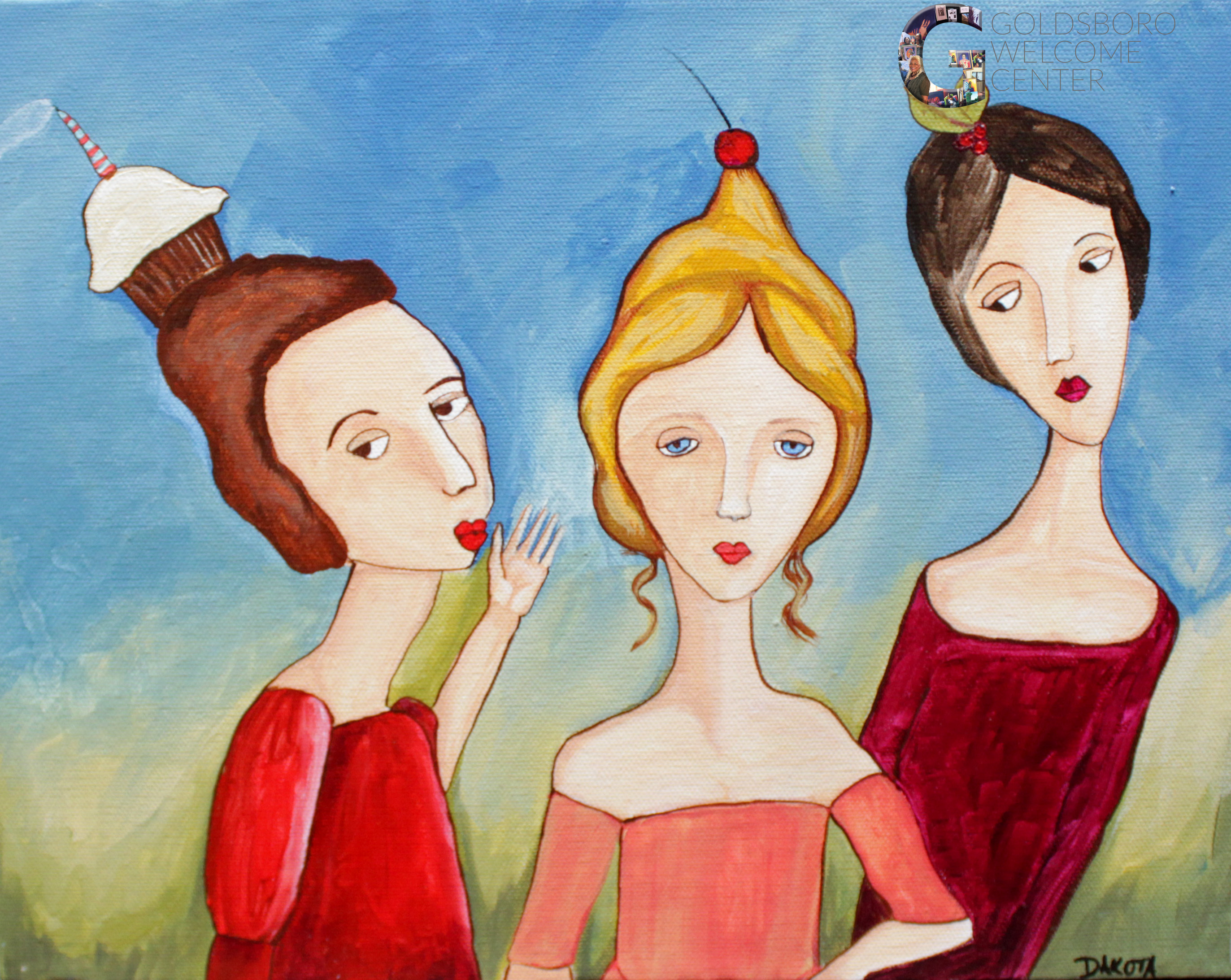 2745x2185 Painting Of Three Women (Dakota) Goldsboro Museum - Three Women Painting