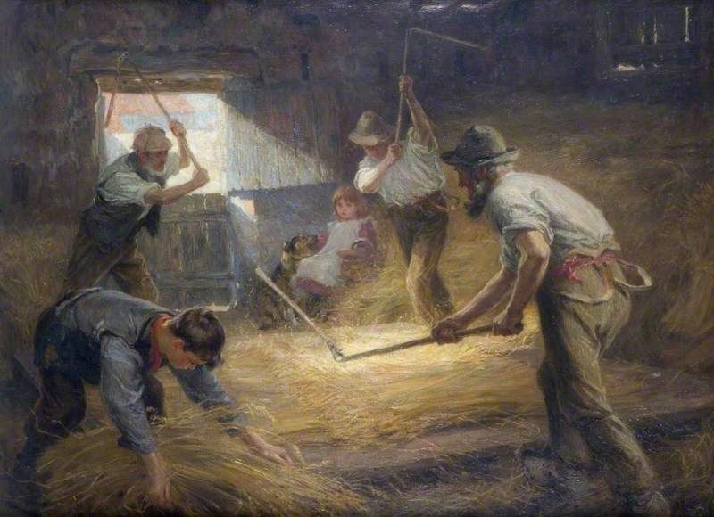 800x580 The Threshing Flooru200b,u200b By Ralph Hedley Flails - Threshing Painting