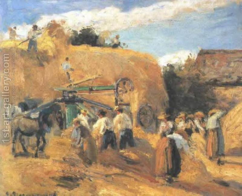 800x651 The Threshing Machine Camille Pissarro Reproduction 1st Art Gallery - Threshing Painting