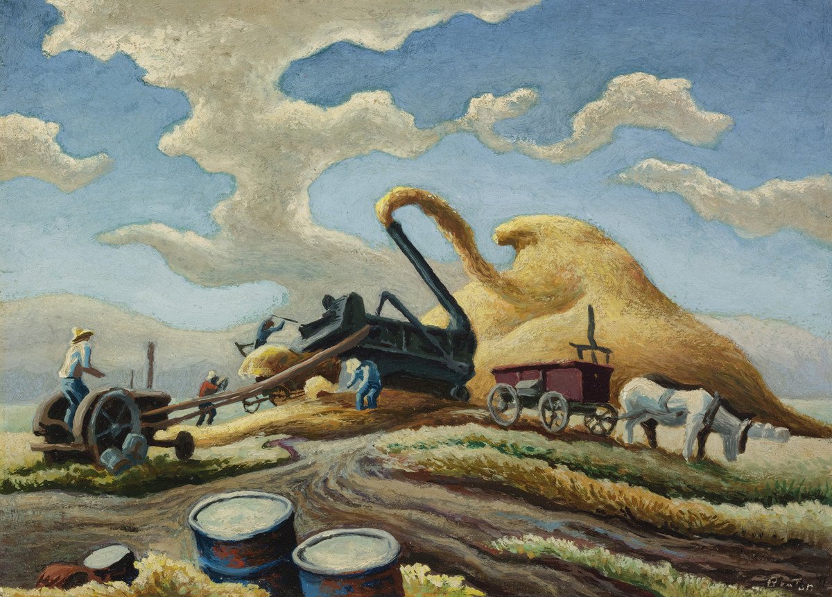 1200x861 Thomas Hart Benton - Threshing Painting