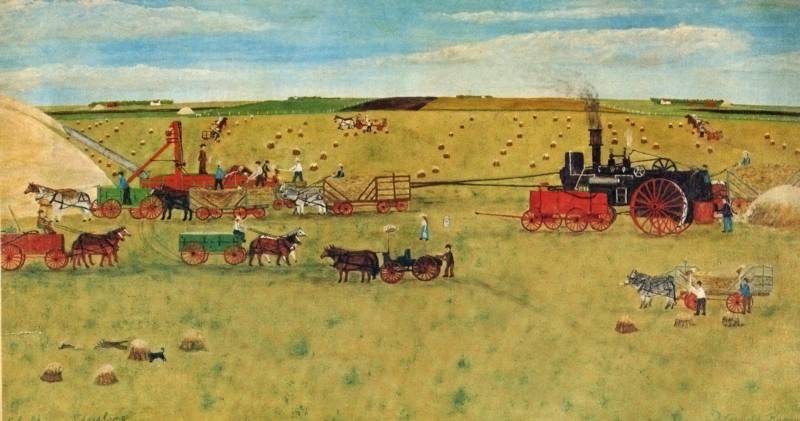 800x421 Paintings - Threshing Painting