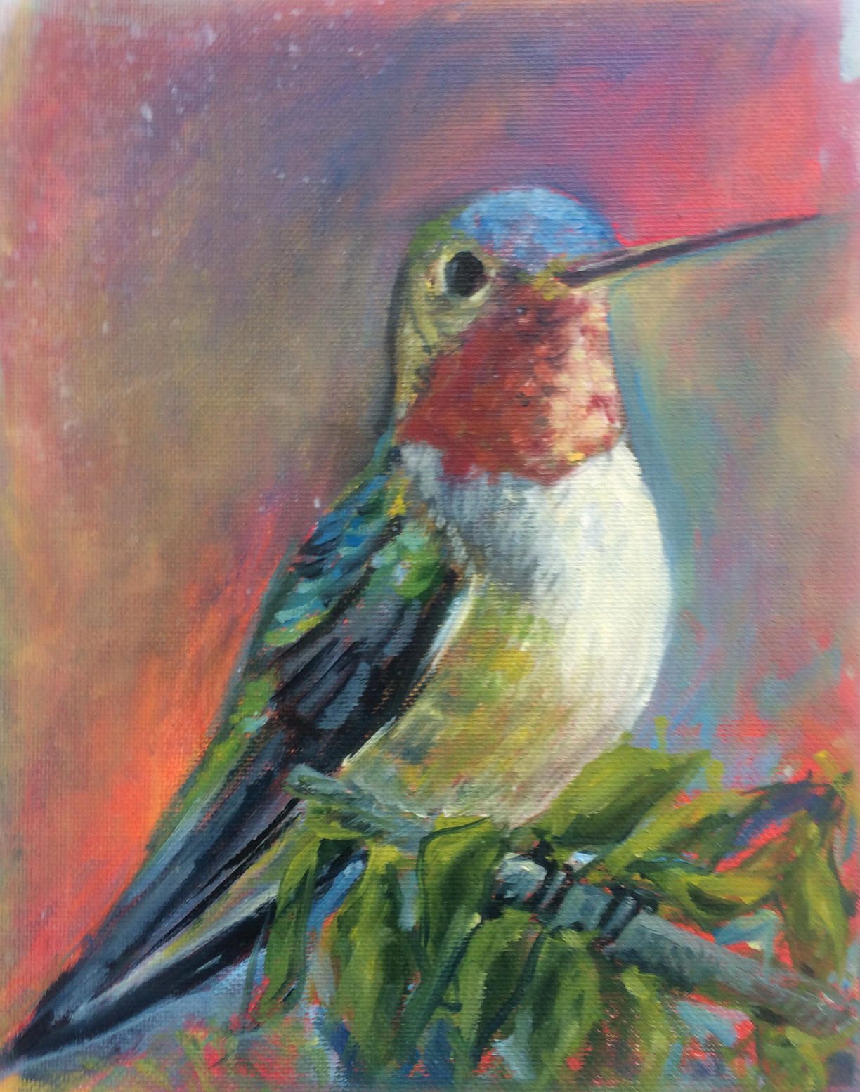 1224x1554 2017 Spring Studio Sale 8x10 Oil Painting Of A Ruby Throat - Throat Painting