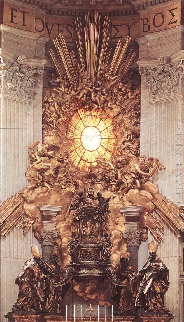 631x1100 Gian Lorenzo Bernini The Throne Of Saint Peter Painting Framed - Throne Painting