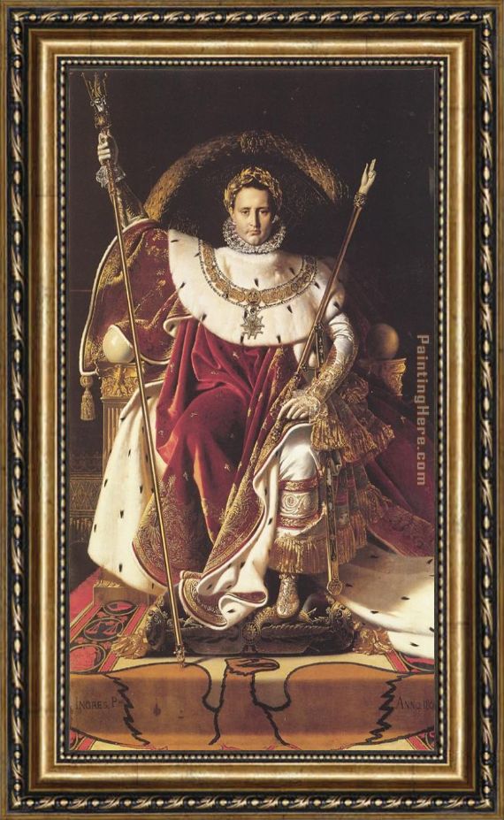 570x927 Jean Auguste Dominique Ingres Napoleon I On His Imperial Throne - Throne Painting