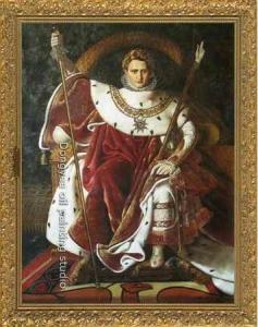 237x300 Oil Painting Napoleon On His Imperial Throne By Ingres For Sale - Throne Painting