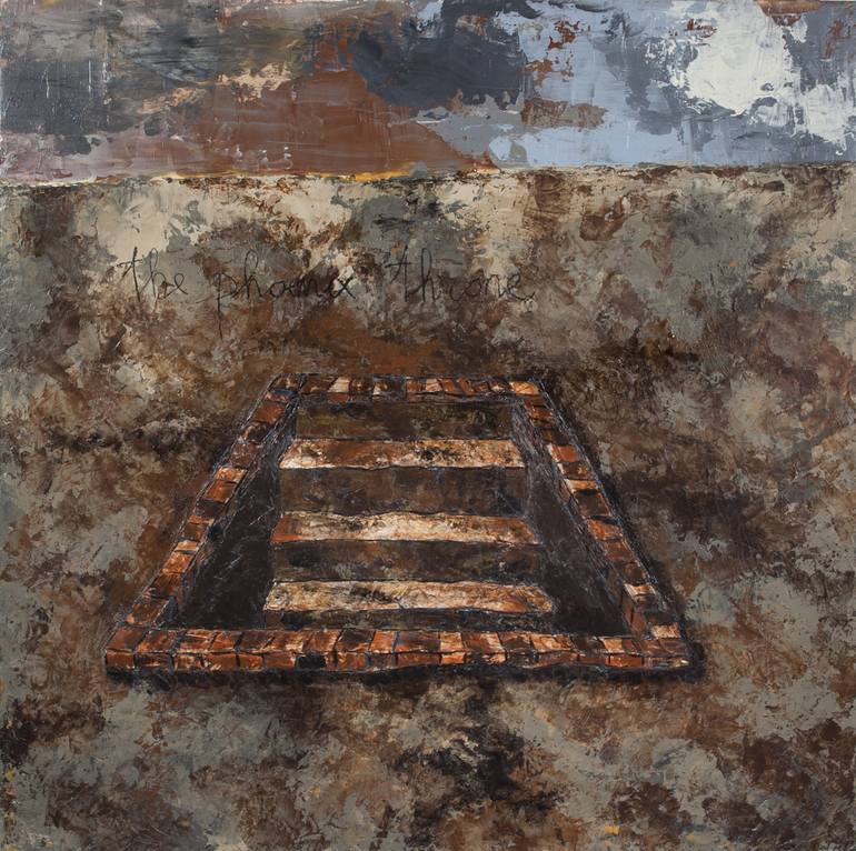 770x766 Saatchi Art The Phoenix Throne Painting By Gerard Lakke - Throne Painting