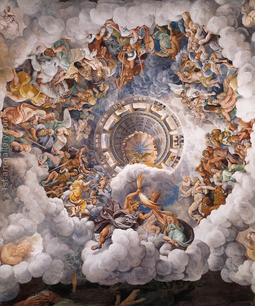 1000x1201 Vault The Assembly Of Gods Around Jupiter's Throne Giulio Romano - Throne Painting