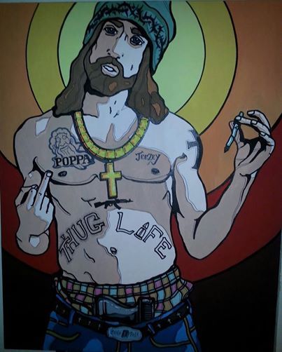 403x502 Jesus Christ - Thug Life Painting