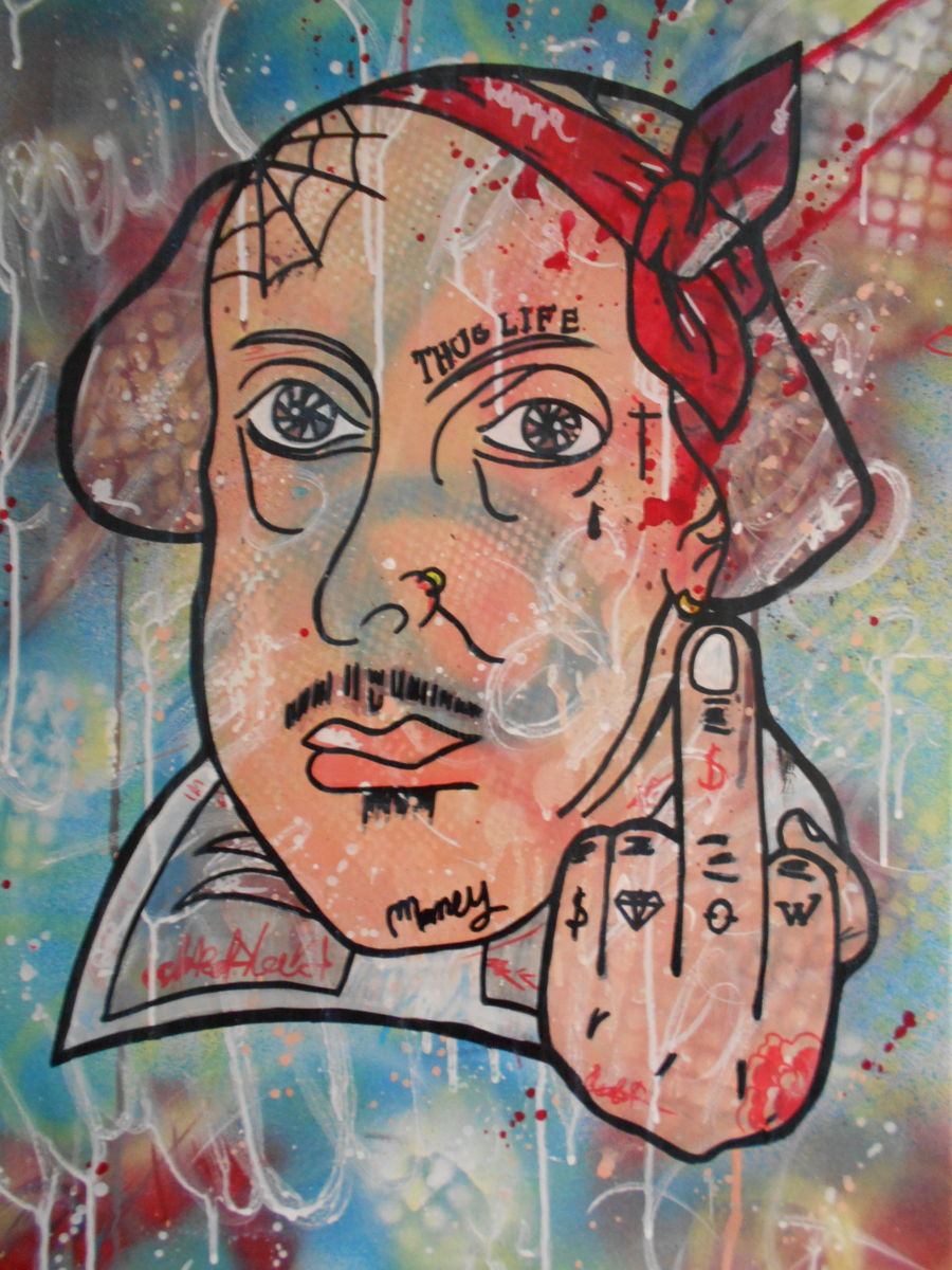 900x1200 Shakespeare Thug Life (Freda People Art) - Thug Life Painting