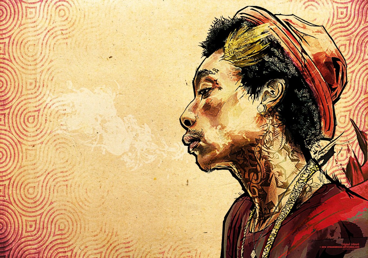 1200x840 Yann Dalon On Twitter My Painting Of @itswizkhaliffa - Thug Life Painting