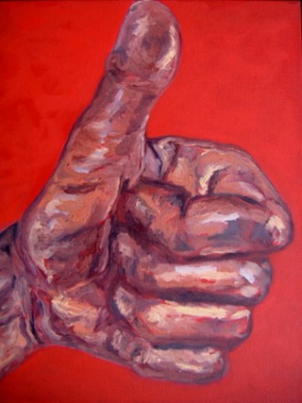 342x456 Handscape - Thumbs Up Painting
