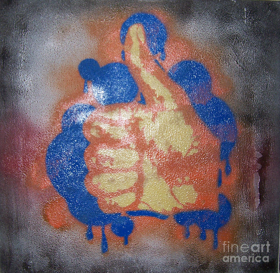 900x877 Thumbs Up Painting By Alex Benjamin - Thumbs Up Painting