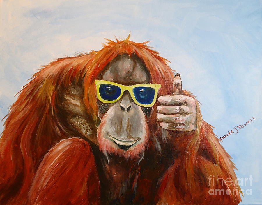 900x707 Thumbs Up Painting By Carole Powell - Thumbs Up Painting