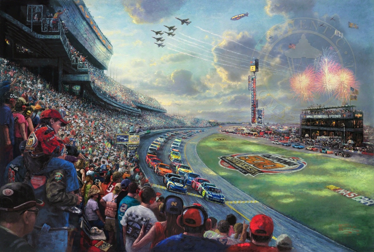 1200x810 Nascar Thunder Limited Edition Art The Thomas Kinkade Company - Thunder Painting