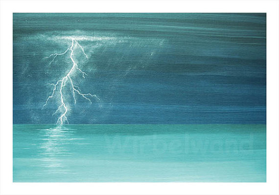 570x398 Print Of An Acrylic Painting Thunder And Lightning - Thunder Painting