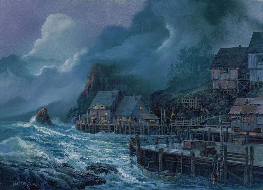 900x650 Rolling Thunder Painting By Michael Humphries - Thunder Painting