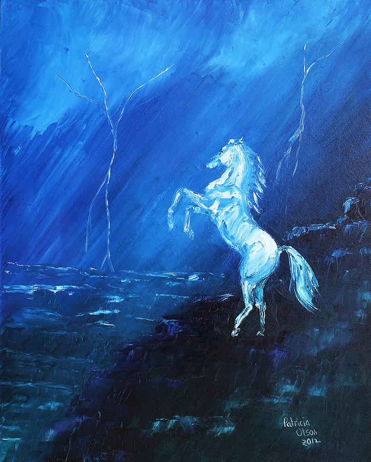 724x900 Thunder And Lightning Painting By Patricia Olson - Thunder Painting