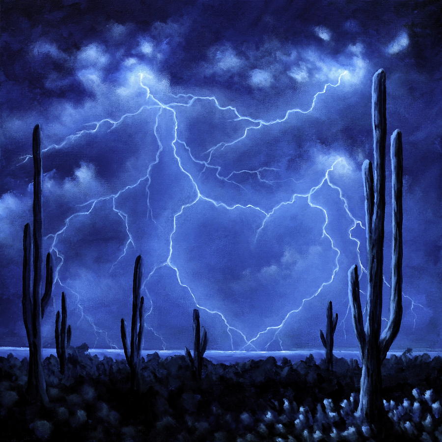 900x900 Thunderheart Painting By Ric Nagualero - Thunder Painting