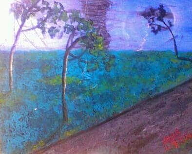 394x317 Thunderbird Painting By Jeffrey Bradley - Thunderbird Painting