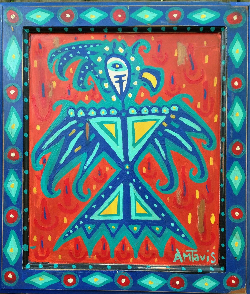 1000x1174 Thunderbird Painting Anthony Tavis Folk Art - Thunderbird Painting