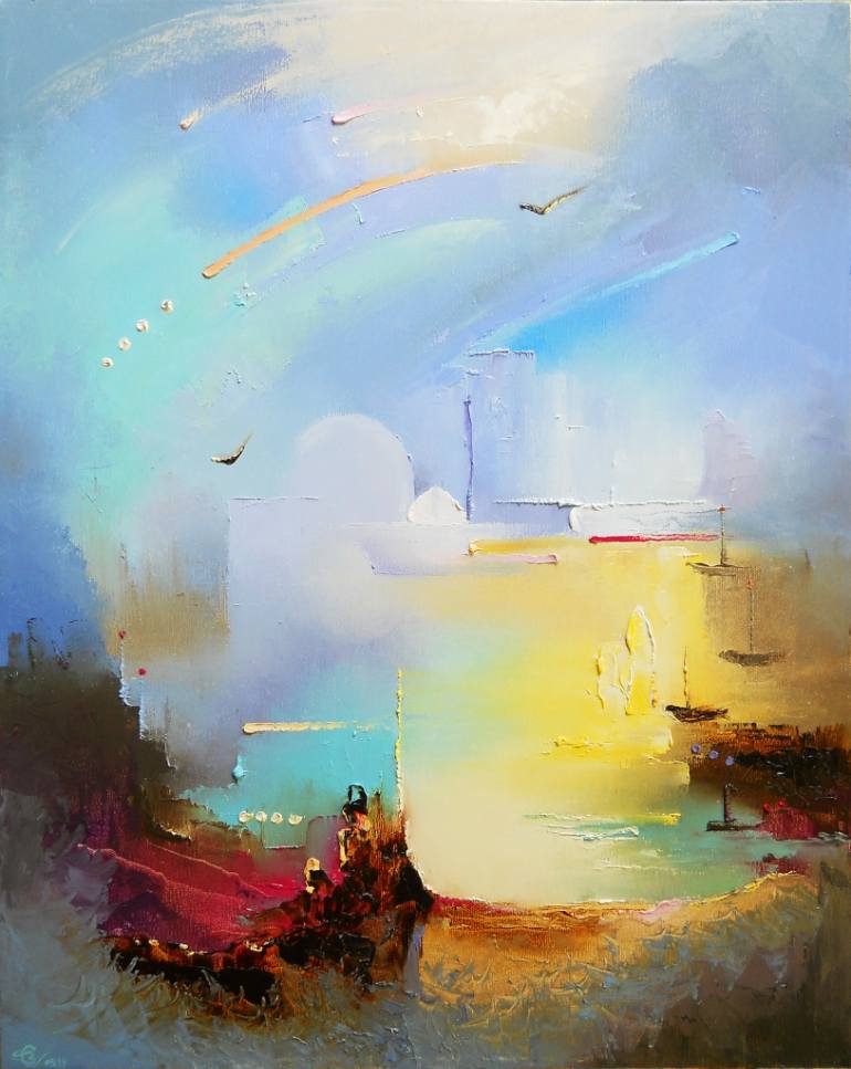 770x967 Saatchi Art Flying In A Thunderstorm Painting By Vadim Stolyarov - Thunderstorm Painting