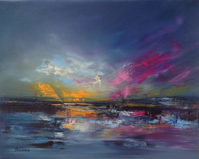 770x616 Saatchi Art Thunderstorm Painting By Beata Belanszky Demko - Thunderstorm Painting