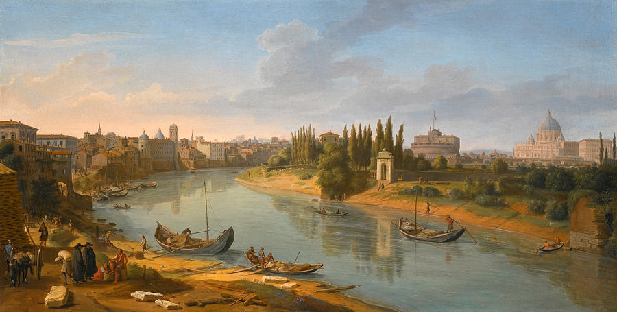 900x455 Rome A View Of The River Tiber At The Porto Della Legna Looking - Tiber Painting