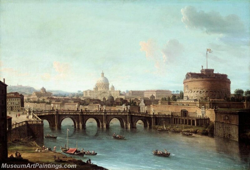 800x547 Rome View Of The Tiber Painting - Tiber Painting