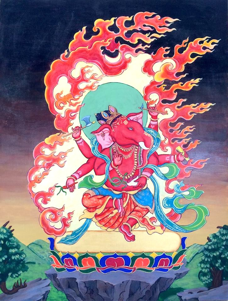 726x960 Tibetan Ganesh Painting Devillier Art - Tibetan Painting
