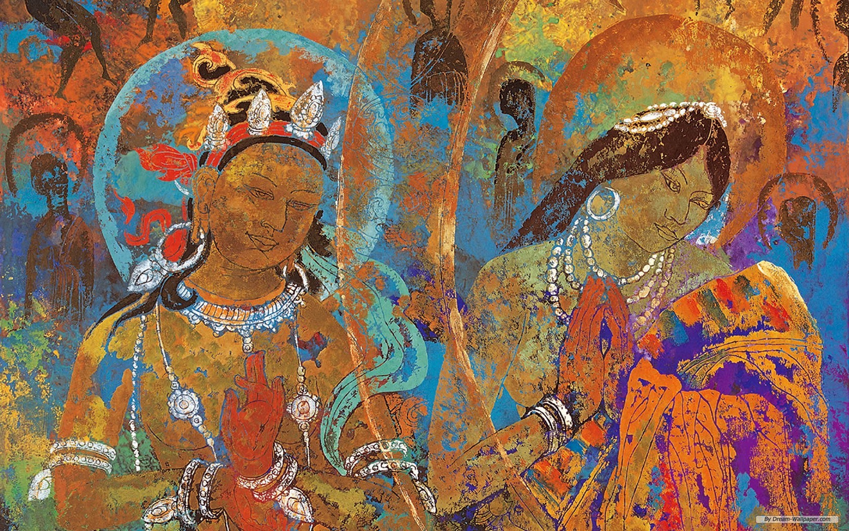 1680x1050 Free Wallpaper - Tibetan Painting