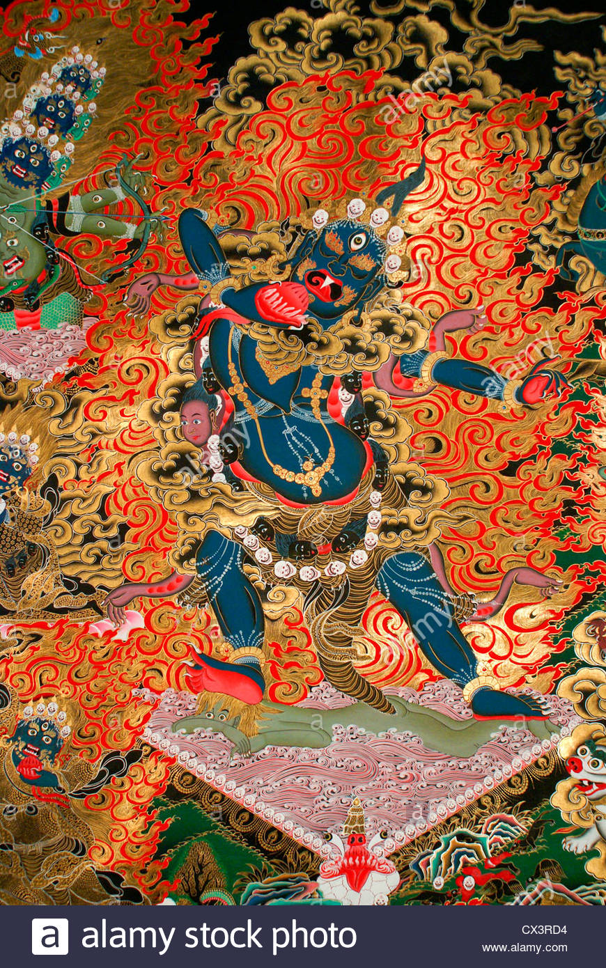 870x1390 Tibetan Buddhist Thangka Painting Of Ekajati Painted In Nepal - Tibetan Thangka Painting